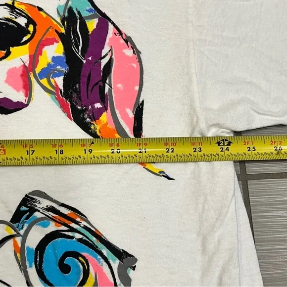 Vintage 90s Multicolor Abstract Geometric Single Stitch Funky Swirl Art - Picture 6 of 7